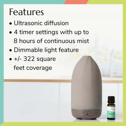 Plant Therapy Metro Stone Diffuser- Gray