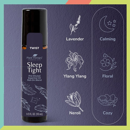 Plant Therapy Sleep Easy Essential Oil Blend Rollon Set